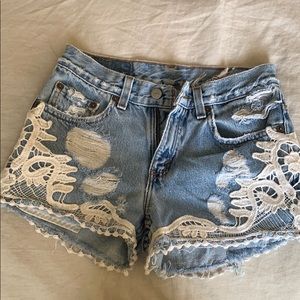Levi’s Denim/Lace Cut-Offs